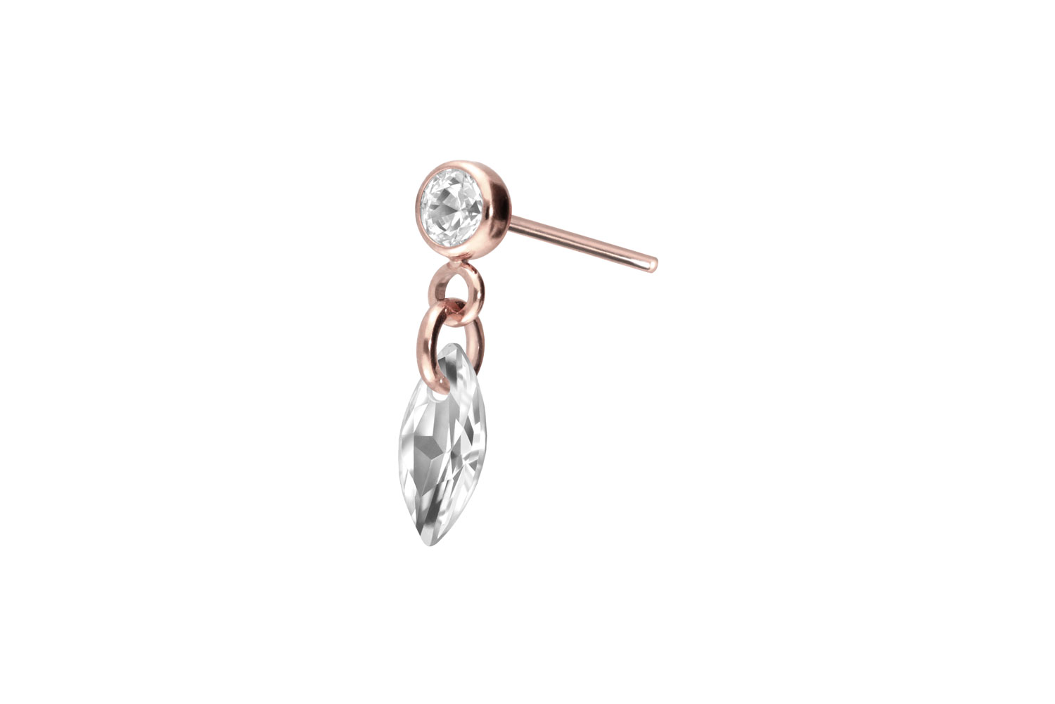 Titan Aufsatz mit Push Pin KRISTALLOVAL von Piercingline